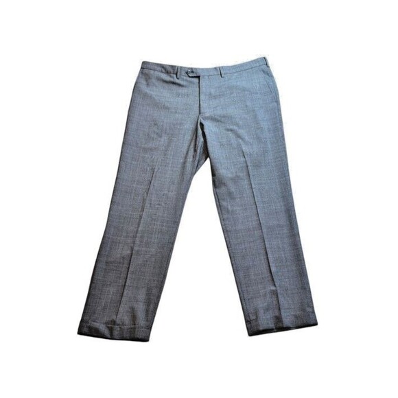 Lands End Mens Plaid Cuffed Dress Pants Trousers Slacks 38 x 30 Lightweight Wool - Picture 1 of 8